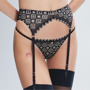NWT Savage X Fenty Foulard Lace Garter Belt Size XL 14/16